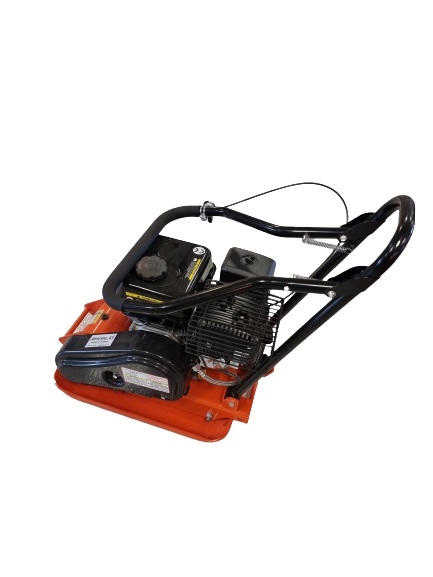 Denne vibratorplaten har sammenleggbart håndtak.